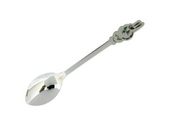 Серебряная чайная ложка с изображением  мордочки  зайки на ручке
